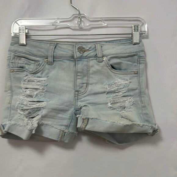 AMERICAN EAGLE OUTFITTERS DISTRESSED‎ JEANS SIZE 00 - Picture 1 of 7